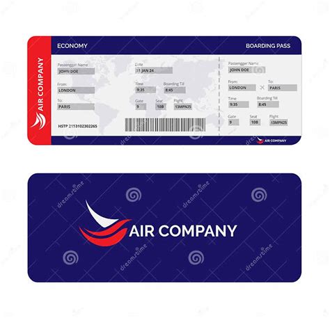 Boarding Pass Template Isolated On White Background Stock Vector