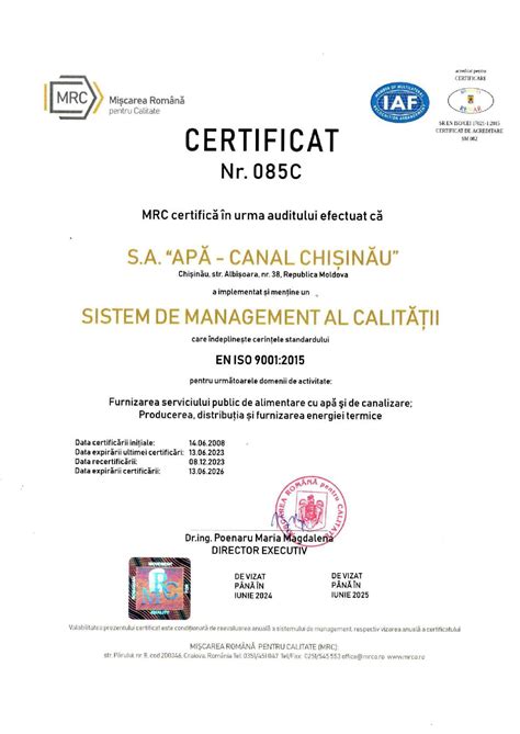 Certificatele Sistemului De Management Integrat