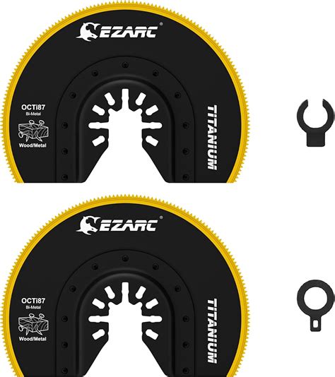 EZARC Oscillating Multitool Blades Titanium 2PCS Semi Circle Flush Cut