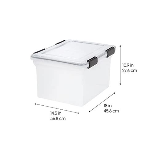 Iris Usa 32 Qt Weatherpro Letter Size Portable File Box 4 Pack