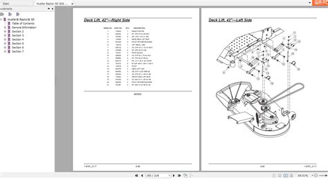 Hustler Raptor Sd Sdx Parts Manual 118791