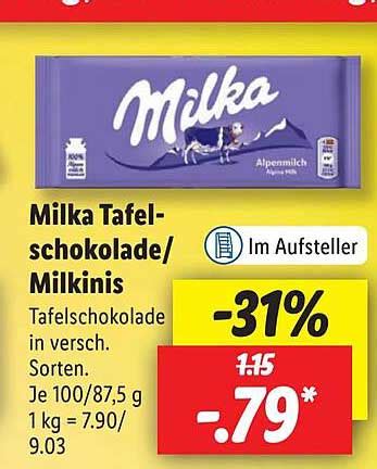 Milka Tafel Schokolade Milkins Angebot Bei Lidl