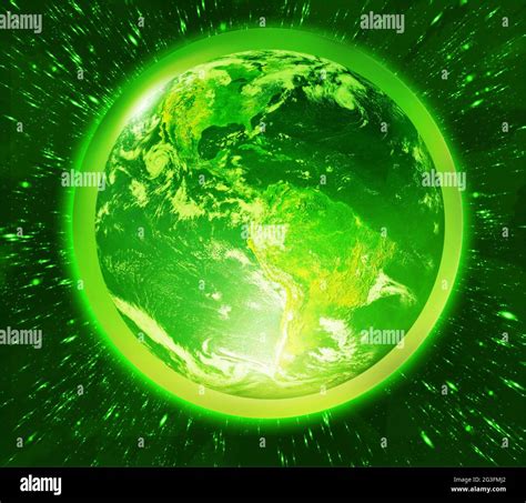 Green earth in space Stock Photo - Alamy