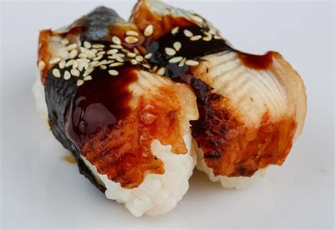 Eel sushi on the plate 12865684 Stock Photo at Vecteezy