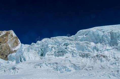 Himalayan Glacier Detailed Crack And Crevasse View Stock Photo Image