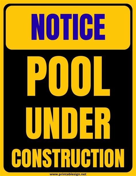 pool  construction sign