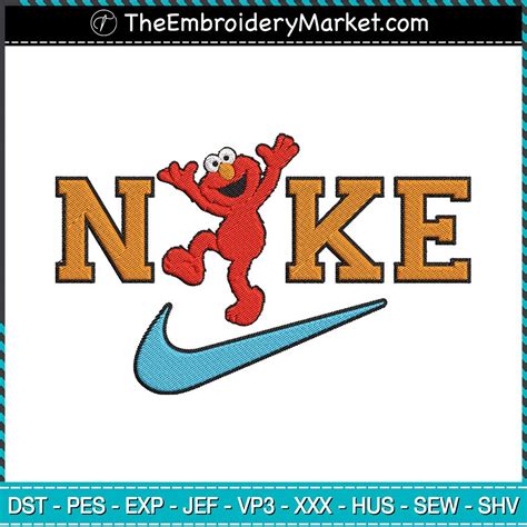 Elmo Embroidery Files Machine Embroidery Designs Nike Embroidery