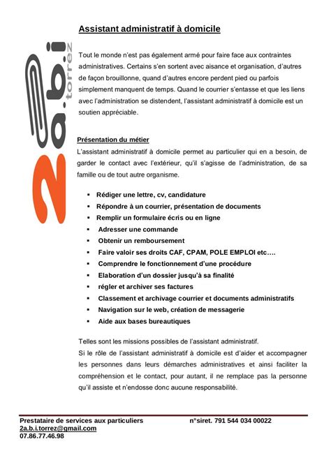 Fiche Assistant Administratif Aux Particuliers Par Nathalie Fichier PDF