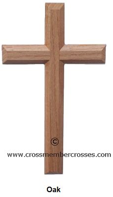 Edge Beveled Traditional Christian Wood Cross Oak Discount