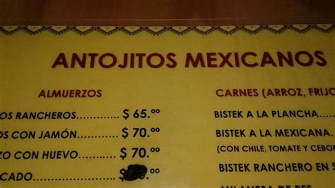 Menu At Antojitos Mexicanos Restaurant Nueva Rosita