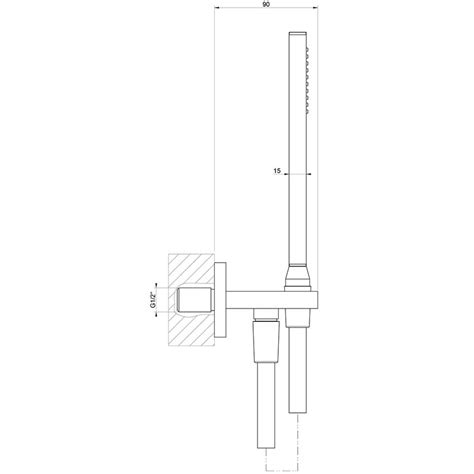 Gessi 20123 031 RETTANGOLO SHOWER Set Doccia Con Presa Acqua Doccetta