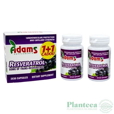 Pachet Resveratrol Mg X Cps Adams Supplements Pret Lei