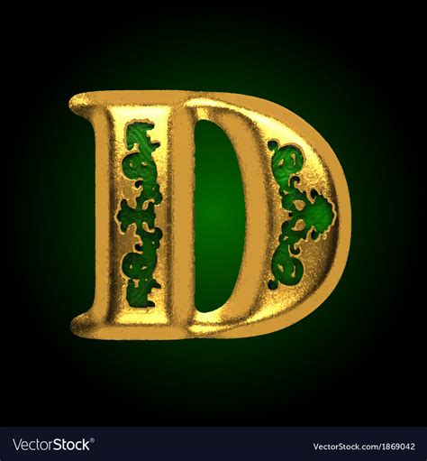 Golden Letter D Royalty Free Vector Image Vectorstock