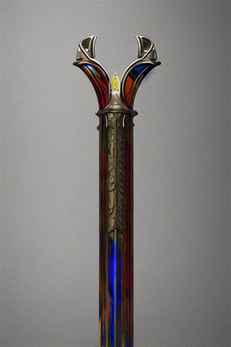 KREA AI - greatsword, blade made of stained glass, centered,...