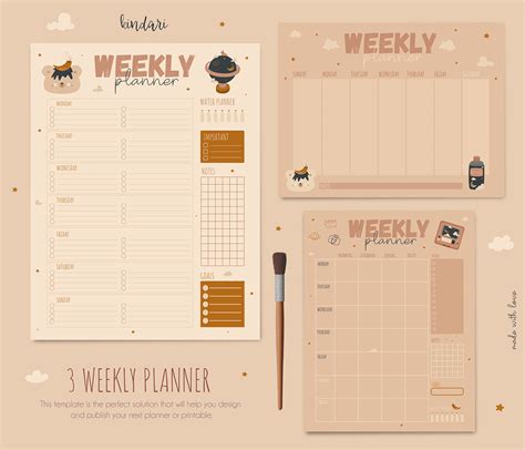 Weekly Schedule, Weekly Planner, Printable Timetable. :: Behance