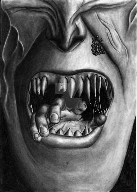 Scary Mouth Drawing at PaintingValley.com | Explore collection of Scary ...