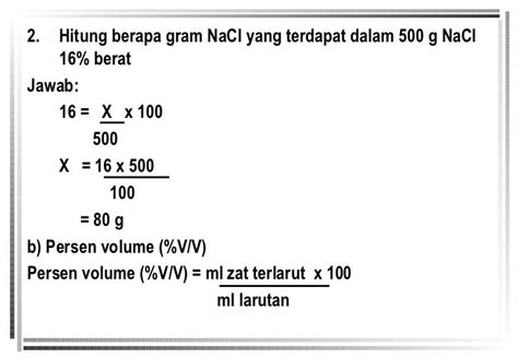 Cara Menghitung Konsentrasi Larutan Dalam Persen