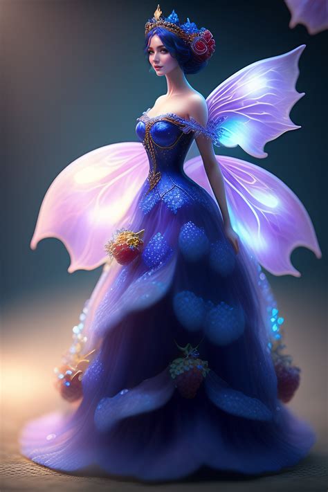 Lexica Beautiful Full Body Blueberry Fairy Faerie Fey Fae Queen