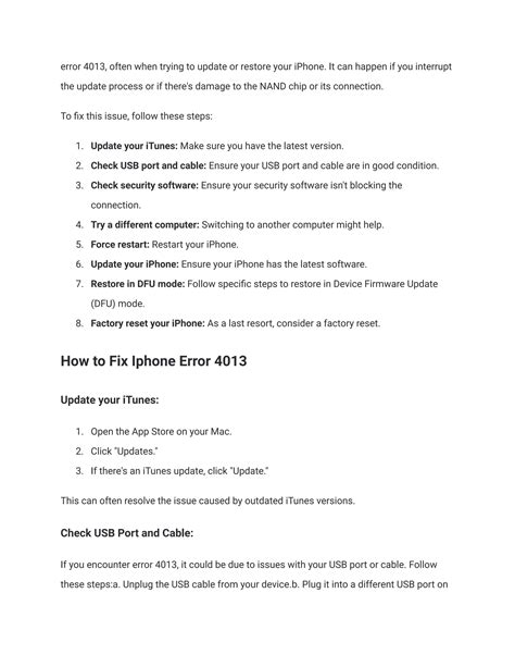 How To Fix Iphone Error 4013pdf