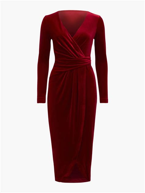 Womens Forever New Antionette Wrap Velvet Midi Dress Fenwick