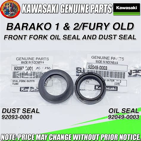 Barako Fury Old Front Fork Oil Seal And Dust Seal Kmc Genuine