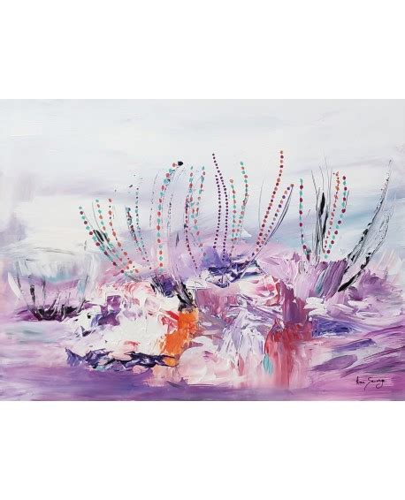 Tableau abstrait contemporain violet peint à l acrylique par l artiste