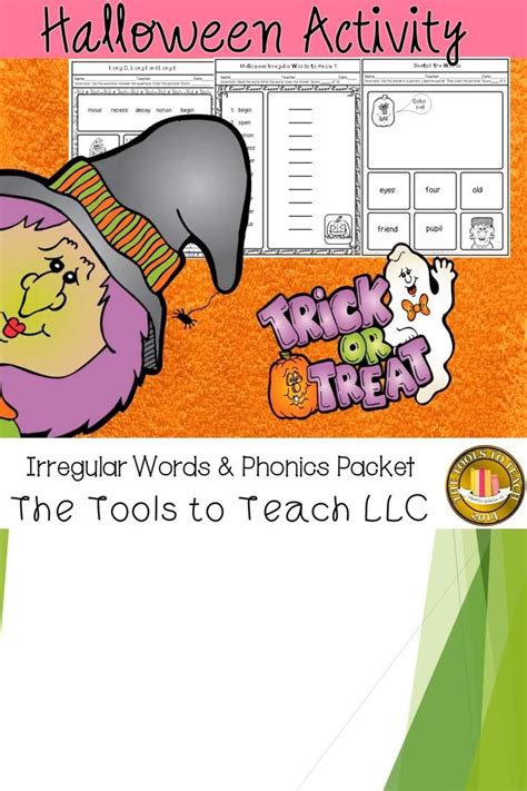 Halloween Fall Irregular Words Phonics Worksheet Packet No Prep Video