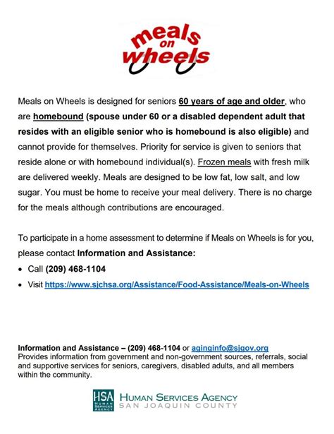 Meals on Wheels | City of Lathrop CA