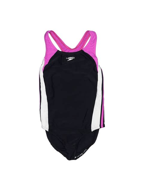 Speedo Solid Black One Piece Swimsuit Size 10 49 Off Thredup