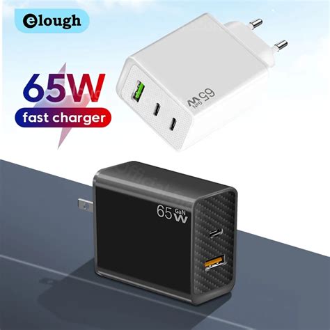 Elough 65W Fast Charging GaN Charger USB Type C QC 3 0 Mobile Phone