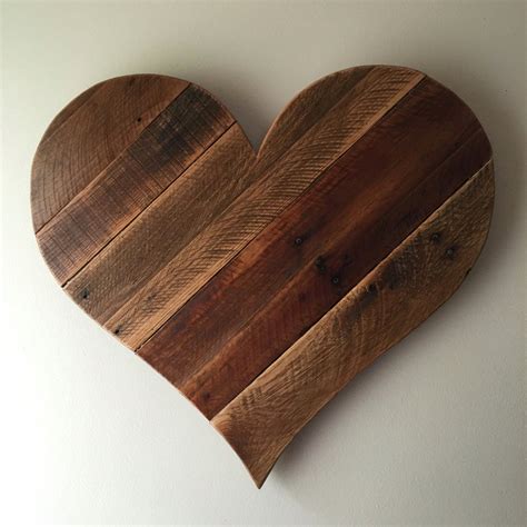 Earth Day Sale Rustic Reclaimed Large Pallet Wood Heart Wall Hanging