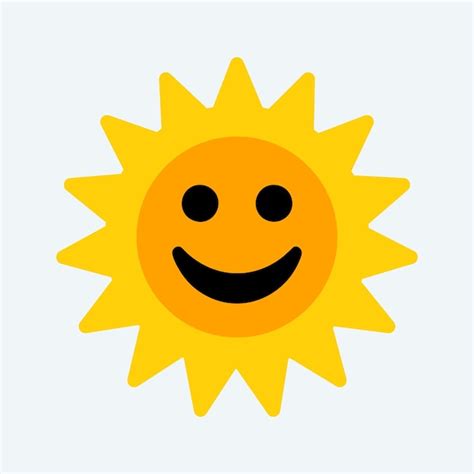 Premium Vector Cute Smiling Sun Icon Flat Design Sun Element Vector