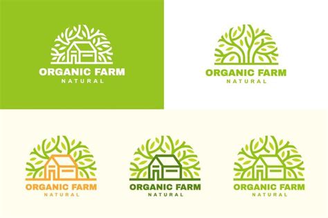 Organic Farm Logo Set