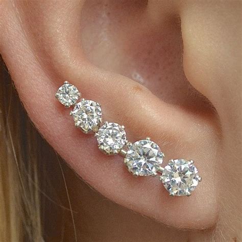 Ooh La La Mini Ear Climber Ear Crawler Diamond Ear Climber Gold Ear