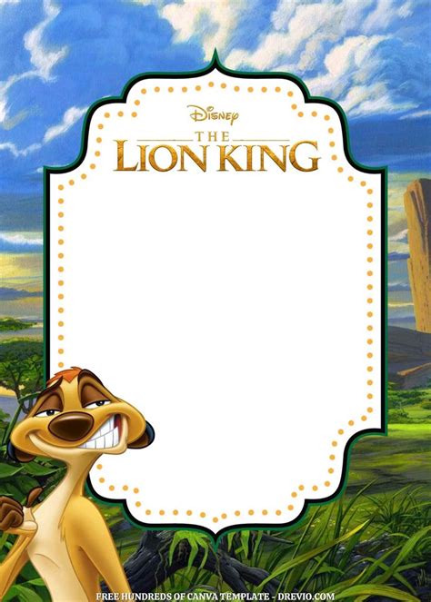 16 The Lion King Canva Birthday Invitation Templates Rey Leon Rey