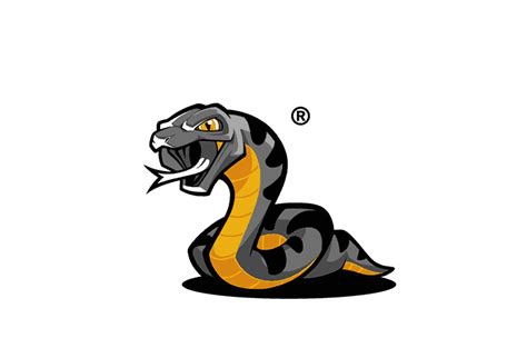 a black and yellow snake sitting on top of a white background with the letter g