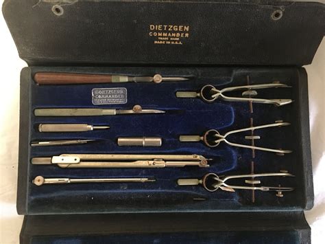 Vintage Dietzgen Drafting Set Commander Made In Etsy