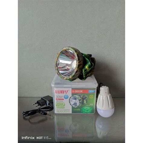 Jual Luby Senter Kepala Headlamp Watt Mah L Watt