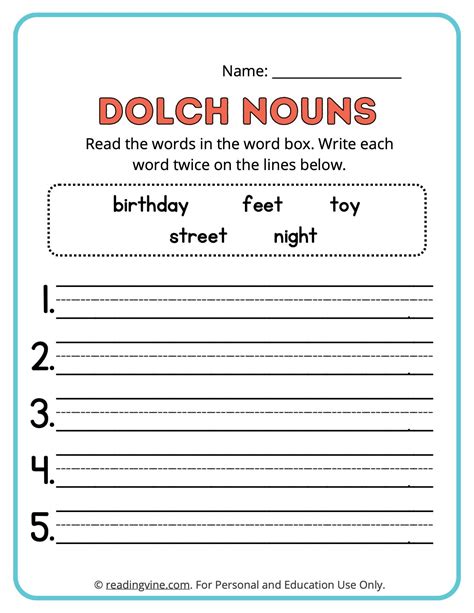 Dolch Word List of Common Nouns Have Fun Teaching Dê início à sua