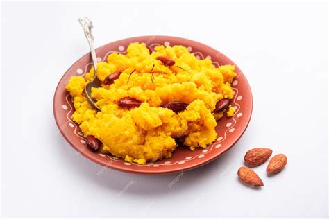 Premium Photo Badam Halwa Or Sheera Also Known As Almond Halwa Is A