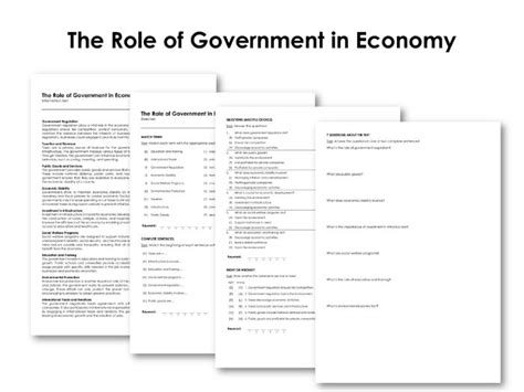 The Role Of Government In Economy Teaching Resources