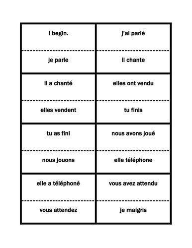 Passé Composé Regular French Verbs Cercle Magique Teaching Resources