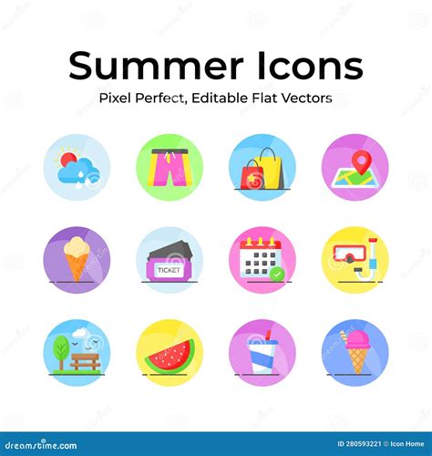 Espera En Este Juego De Iconos De Verano Cuidadosamente Elaborados