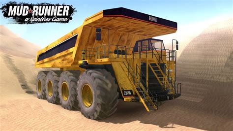 Spintires Mudrunner Giant Mining Dump Truck Driving Through The