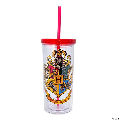 Harry Potter Hogwarts Crest Plastic Carnival Cup With Lid And Straw