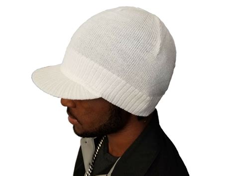 White Rasta Skull Beanies Hat Winter Billed Jamaica Skull Knit Cap Kufi