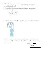 PHYS 221 Exam2 F2021 Pdf PHYS 221 Exam 2 Fall 2021 Name Answer Any