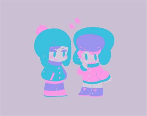 Two Cartoon Girls Standing Next To Each Other