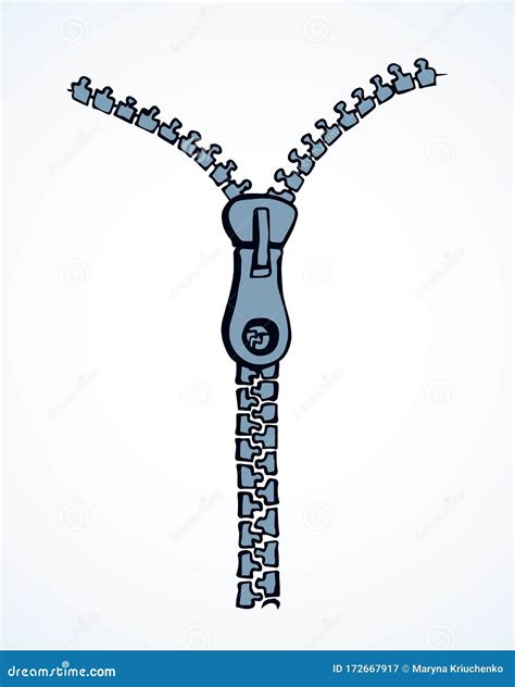 Zipper Vector Drawing Stock Vector Illustration Of Metallic 172667917