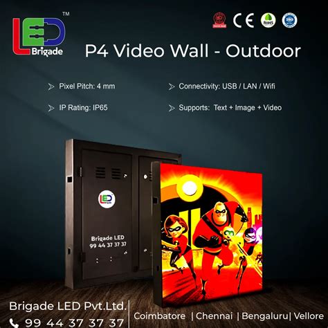 Square Black P Led Video Wall Outdoor For Commercial Display Size